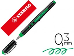 Bolígrafo roller Stabilo bl@ck tinta verde 0,3 mm.